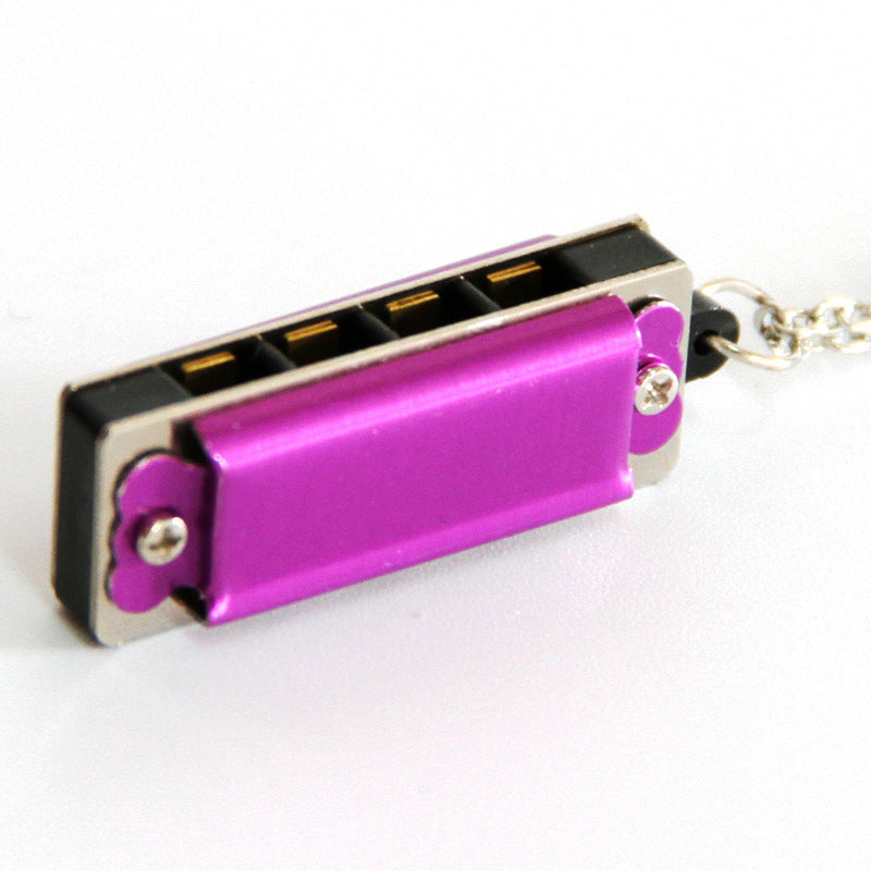 Mini necklace 4-hole 8-tone harmonica